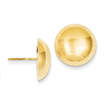 Cargar imagen en el visor de la galería, 14k Yellow Gold 15.50mm Polished Half Ball Button Post Earrings
