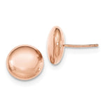 Carica l&#39;immagine nel visualizzatore di Gallery, 14k Rose Gold 12mm Button Polished Post Stud Earrings
