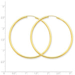 Carregar imagem no visualizador da galeria, 14K Yellow Gold 45mm x 2mm Round Endless Hoop Earrings
