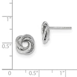 Charger l&#39;image dans la galerie, 14k White Gold Textured Love Knot Stud Post Earrings
