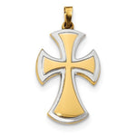 Lataa kuva Galleria-katseluun, 14k Yellow Gold and Rhodium Latin Cross Pendant Charm
