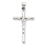 將圖片載入圖庫檢視器 14k White Gold INRI Crucifix Cross Hollow Pendant Charm
