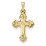 將圖片載入圖庫檢視器 14k Yellow Gold Budded Cross Pendant Charm
