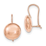Lataa kuva Galleria-katseluun, 14k Rose Gold Round Button 12mm Kidney Wire Button Earrings
