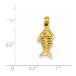 將圖片載入圖庫檢視器 14k Yellow Gold Fishbone 3D Pendant Charm
