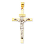 Indlæs billede til gallerivisning 14k Gold Two Tone INRI Crucifix Cross Large Pendant Charm
