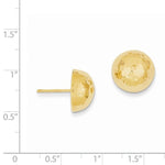 Φόρτωση εικόνας στο εργαλείο προβολής Συλλογής, 14k Yellow Gold 12mm Hammered Half Ball Button Post Earrings
