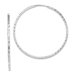 Afbeelding in Gallery-weergave laden, 14K White Gold 39mmx1.35mm Square Tube Round Hoop Earrings
