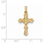 Lade das Bild in den Galerie-Viewer, 14k Yellow Gold Budded Passion Cross Pendant Charm
