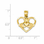 Lataa kuva Galleria-katseluun, 14k Yellow Gold Claddagh Heart Pendant Charm - [cklinternational]
