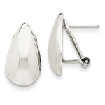 Afbeelding in Gallery-weergave laden, 14k White Gold Polished Teardrop Omega Clip Back Earrings
