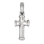 Carica l&#39;immagine nel visualizzatore di Gallery, 14k White Gold Quilted Cross Reversible Small Pendant Charm
