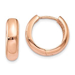Carregar imagem no visualizador da galeria, 14k Rose Gold Classic Polished Hinged Hoop Huggie Earrings
