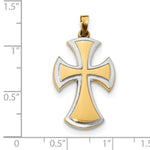 Lade das Bild in den Galerie-Viewer, 14k Yellow Gold and Rhodium Latin Cross Pendant Charm
