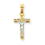 Lade das Bild in den Galerie-Viewer, 14k Gold Two Tone INRI Crucifix Cross Pendant Charm - [cklinternational]
