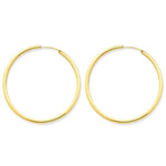 이미지를 갤러리 뷰어에 로드 , 14K Yellow Gold 40mm x 2mm Round Endless Hoop Earrings
