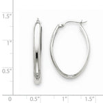 Charger l&#39;image dans la galerie, 14k White Gold Classic Oval Hoop Earrings
