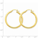 Kép betöltése a galériamegjelenítőbe: 14K Yellow Gold 35mm x 3mm Classic Round Hoop Earrings
