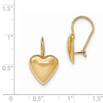 Kép betöltése a galériamegjelenítőbe: 14k Yellow Gold Heart 12mm Kidney Wire Button Earrings
