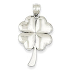 Załaduj obraz do przeglądarki galerii, 14k White Gold Good Luck Four Leaf Clover Pendant Charm
