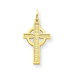 画像をギャラリービューアに読み込む, 14k Yellow Gold Celtic Cross Pendant Charm - [cklinternational]
