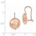 Lataa kuva Galleria-katseluun, 14k Rose Gold Round Button 12mm Kidney Wire Button Earrings
