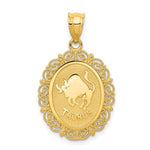 Φόρτωση εικόνας στο εργαλείο προβολής Συλλογής, 14k Yellow Gold Taurus Zodiac Horoscope Oval Pendant Charm
