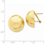 画像をギャラリービューアに読み込む, 14k Yellow Gold Polished 20mm Half Ball Omega Post Earrings
