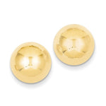 Lataa kuva Galleria-katseluun, 14k Yellow Gold 12mm Polished Half Ball Button Post Earrings
