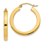 이미지를 갤러리 뷰어에 로드 , 14K Yellow Gold 25mm Square Tube Round Hollow Hoop Earrings
