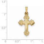 Lataa kuva Galleria-katseluun, 14k Yellow Gold Budded Cross Pendant Charm
