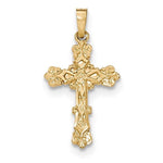 이미지를 갤러리 뷰어에 로드 , 14k Yellow Gold Budded Passion Cross Pendant Charm
