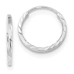 Afbeelding in Gallery-weergave laden, 14K White Gold 17mmx1.35mm Square Tube Round Hoop Earrings
