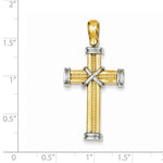 Carregar imagem no visualizador da galeria, 14k Gold Two Tone Cross Pendant Charm
