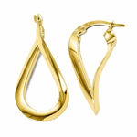 Indlæs billede til gallerivisning 14K Yellow Gold Modern Classic Twisted Hoop Earrings
