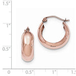 Lataa kuva Galleria-katseluun, 14K Rose Gold 17mm x 7mm Classic Round Hoop Earrings
