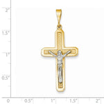 Загрузить изображение в средство просмотра галереи, 14k Gold Two Tone Crucifix Cross Pendant Charm
