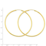 Kép betöltése a galériamegjelenítőbe: 14K Yellow Gold 55mm x 2mm Round Endless Hoop Earrings
