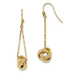 Carregar imagem no visualizador da galeria, 14k Yellow Gold Classic Love Knot Dangle Earrings
