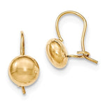 Carica l&#39;immagine nel visualizzatore di Gallery, 14k Yellow Gold Round Button 8mm Kidney Wire Button Earrings

