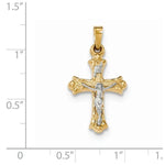 Kép betöltése a galériamegjelenítőbe: 14k Gold Two Tone INRI Crucifix Cross Pendant Charm
