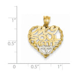 Lade das Bild in den Galerie-Viewer, 14k Gold Two Tone Heart My Soul Mate Pendant Charm
