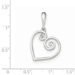 Загрузить изображение в средство просмотра галереи, 14k White Gold Swirl Heart Pendant Charm
