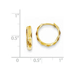 Afbeelding in Gallery-weergave laden, 14k Yellow Gold 14mm Modern Hinged Hoop Huggie Earrings
