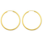 Kép betöltése a galériamegjelenítőbe: 14K Yellow Gold 30mm x 2mm Round Endless Hoop Earrings
