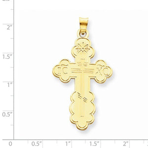14k Yellow Gold Crucifix Eastern Orthodox Cross Large Pendant Charm