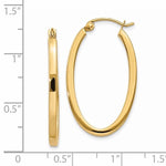 Afbeelding in Gallery-weergave laden, 14k Yellow Gold 30mm x 17mm x 2mm Oval Hoop Earrings
