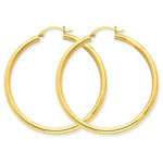 Kép betöltése a galériamegjelenítőbe: 14K Yellow Gold 45mm x 3mm Classic Round Hoop Earrings
