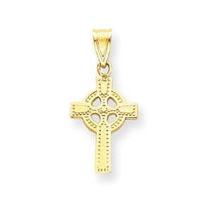 14k Yellow Gold Celtic Cross Pendant Charm - [cklinternational]