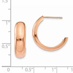 이미지를 갤러리 뷰어에 로드 , 14K Rose Gold 19mm x 6mm Bangle J Hoop Earrings
